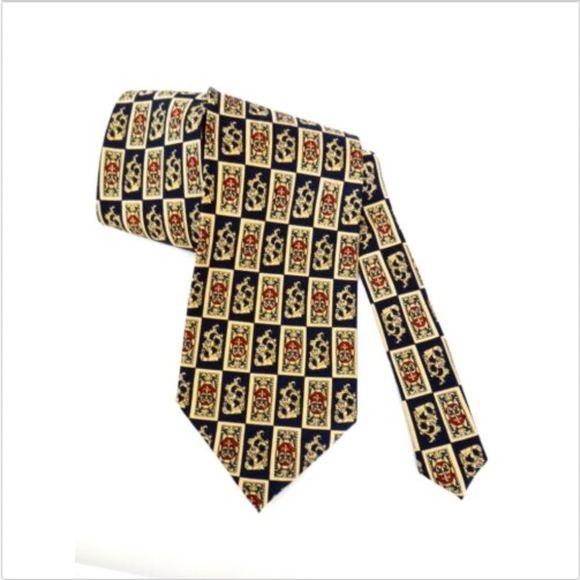 PIERRE BALMAIN PARIS Designer Silk Tie Black Gold - Picture 4 of 7